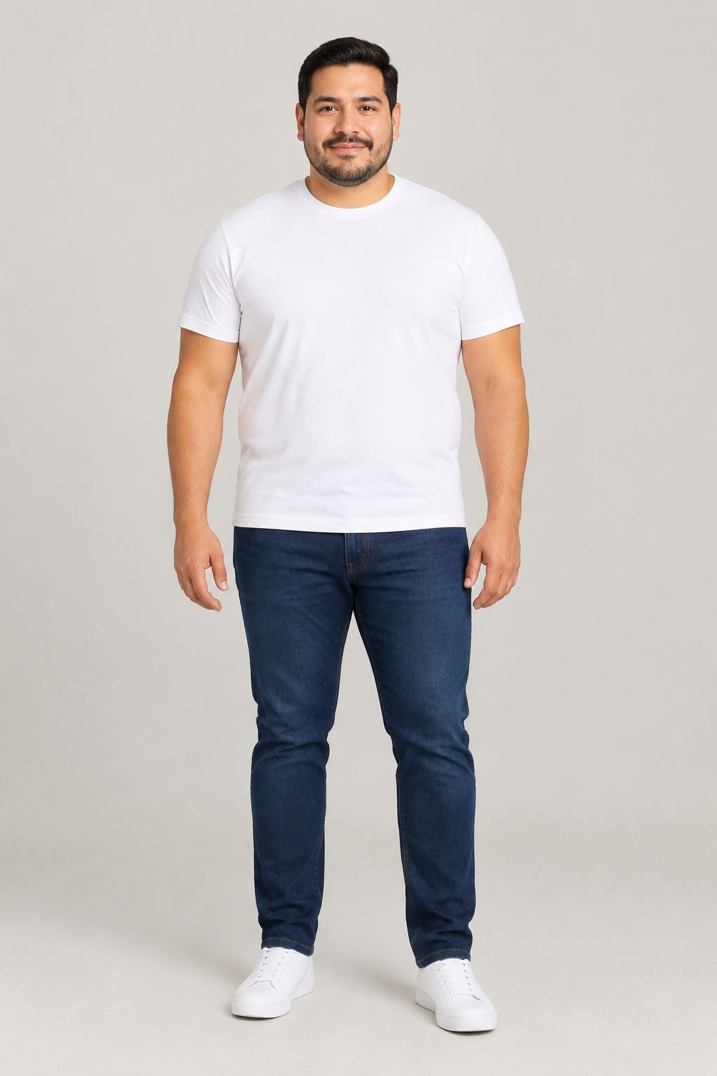 Diego, an AI model, before the try-on